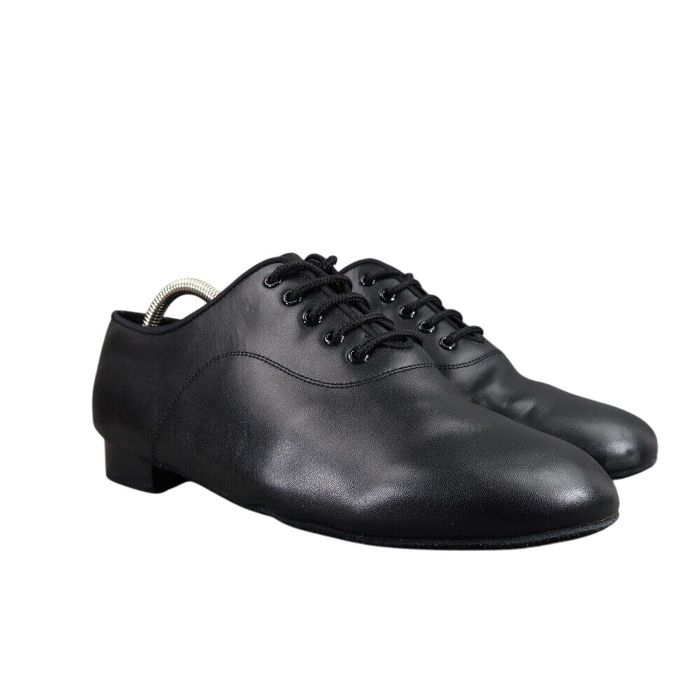 Very Fine Dance Shoe Men 10.5 Ballroom Black Leather Suede Sole Flexible Comfort